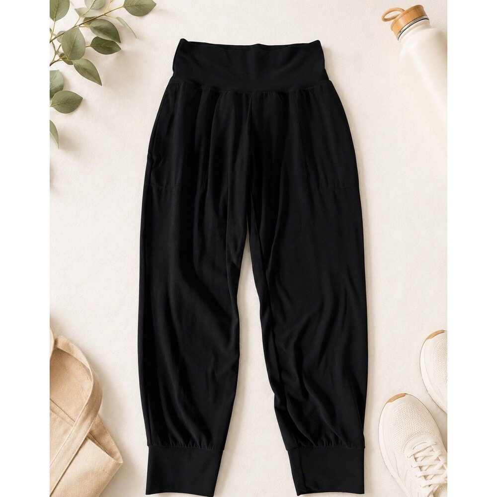 Athleta Salutation Jogger Pants Womens XS Petite Black Powervita Yoga